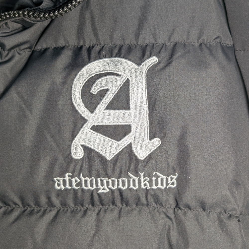 A Few Good Kids AFGK Logo Puffer Jacket Black M Streetwear Hip Hop Authentic - Picture 4 of 10